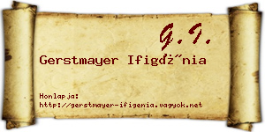 Gerstmayer Ifigénia névjegykártya